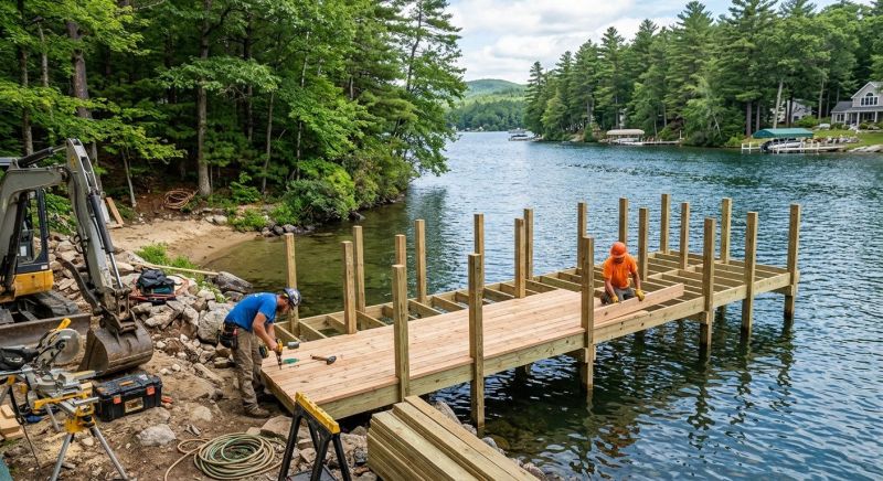 Wood Dock Installation in Kansas City, KS