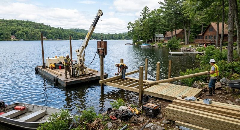 Wood Dock Installation in Alpharetta, GA
